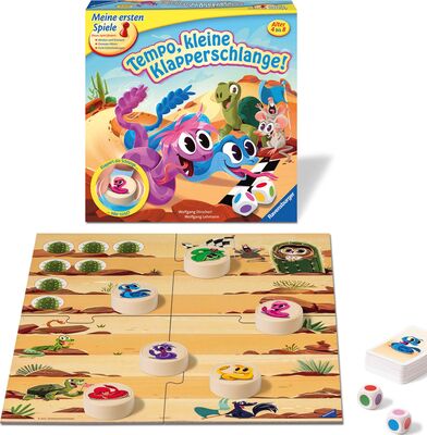 Alle Details zum Brettspiel Tempo, kleine Klapperschlange! und ähnlichen Spielen