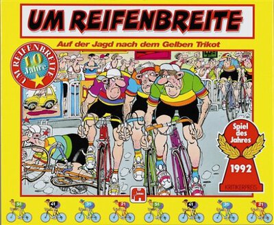 Alle Details zum Brettspiel Um Reifenbreite (Spiel des Jahres 1992) und ähnlichen Spielen