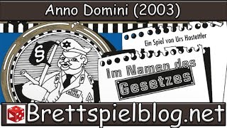 YouTube Review vom Spiel "Anno Domini: Im Namen des Gesetzes" von Brettspielblog.net - Brettspiele im Test