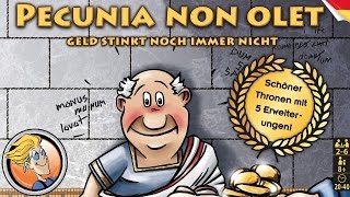 YouTube Review vom Spiel "Pecunia non olet: Geld stinkt nicht Kartenspiel" von BoardGameGeek